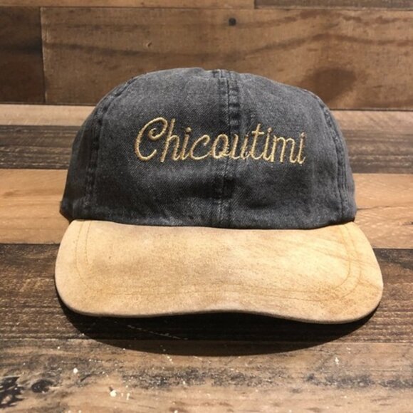 Vintage Chicoutimi Hat Snapback Quebec LOW PROFILE 90s black/tan embroidered - Picture 1 of 1